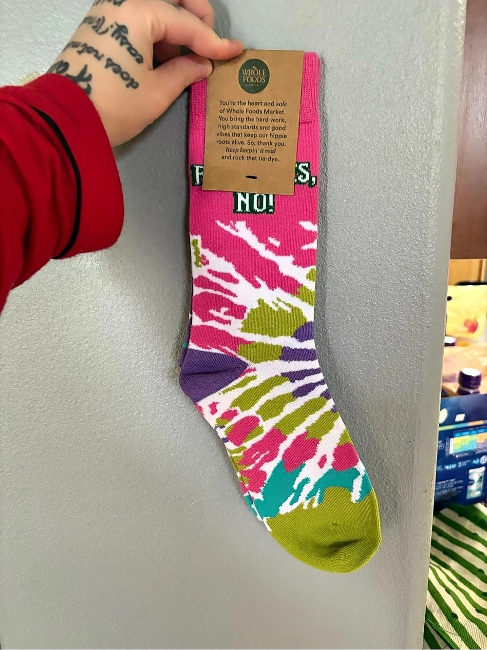 Whole Foods Market TMAW Tie-Dye Crew Socks Tie-Dye Crew Socks NWT in Pink &